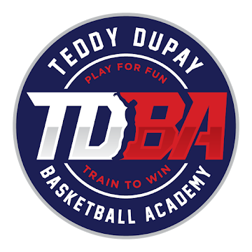 TDBA badge — Teddy Dupay Basketball Academy. Play for fun, train to win.